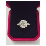 $3,250 App (5.00ct) Moissanite Ring Sz 7 1/4