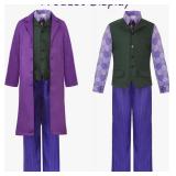 NEW $60 Kids (M) Halloween Joker Costume 8pcs