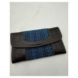 Brown Wallet Clutch with Woven Detail