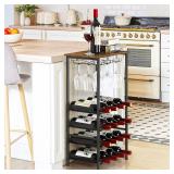 NEW $50 Rustic Wood Wine Bottle Holder and Storage