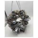 Large Silver Christmas Wreath with Bells