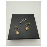 2 Pairs 925 Sterling Silver Crystal Earrings