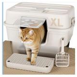 NEW $90 Stainless Steel Litter Box with Lid
