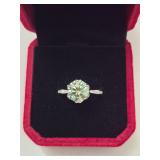 $1,875 App (3.00ct) Round Moissanite Ring Sz 7.25