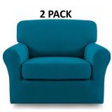 NEW $44 2PK Fitted Chair Stretch Slipcovers -Blue
