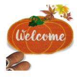 NEW $40 Pumpkin Door Mat 30x17 Inch, Pumpkin
