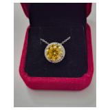 $3,250 App (5.00ct) Yellow Moissanite Pendant
