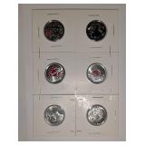 UNC 6PK Canada Commerative 25 Cent Coins