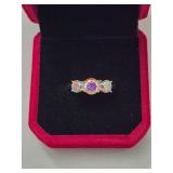 $975 App (1.00ct) Rainbow Moissanite Ring Sz7.25