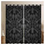 NEW $66 2 Panel Gothic Bat Blackout Curtain 42x90'