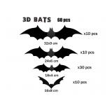 NEW Pack of 60 Halloween Bat Decoration,