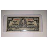 1937 Bank Of Canada $20 George VI Bill