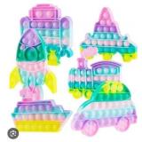 NEW $34 6PK Robot/Transport 'Pop It' Fidget Toys