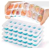 NEW 4PK Flexible Silicone Stackable Ice Trays