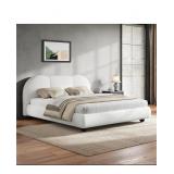 $348 (K) Platform Bed Frame with Curved Headboard