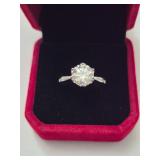 $1,875 App (3.00ct) Moissanite Ring Sz 8