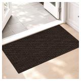 NEW $70 Ultra-Thin Indoor Door Mat, 26'x47', Brown