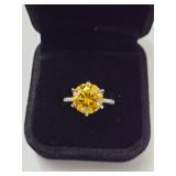 $3,275 App (5.00ct) Yellow MoissaniteRing Sz 6 1/4