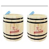 NEW $48 2PC Yakimoto Wooden Kitchen Canisters