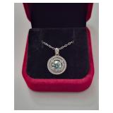 $1,150 App (1.00ct) Blue Moissanite Pendant