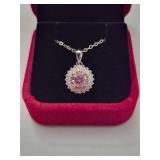 $1,450 App (1.00ct) Pink Moissanite Pendant