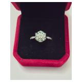 $1,875 App (3.00ct) Moissanite Ring Sz 6