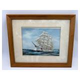 Framed Coast Guard Tall Ship Print 22x18