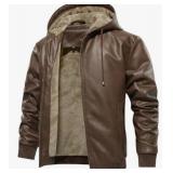NEW $100 (S) Uusollecy Mens Winter Leather Jacket
