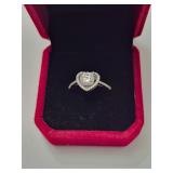 $1,150 App (1.00ct) Heart Moissanite Ring Sz7.25