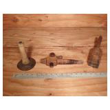 Vintage Wooden Tapper, Juicer & Hog Scraper