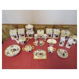 Vintage Royal Sealy Rooster & Roses Serveware Set