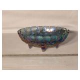 Beautiful Vintage Large Footed Carnival Glass Bowl