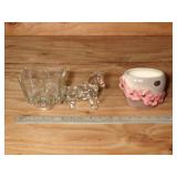 Vintage Horse & Wagon & Royal Copley Planter