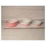 Vintage Pyrex 'Pink Gooseberry' Nesting Dishes