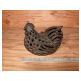 Vintage Cast Iron Chicken Lantern / Candle Holder