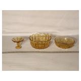 Vintage 'Honey Gold' Amber Glass Serving Bowls