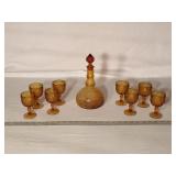 Vintage Tiara Indiana Glass Decanter w/(8) Glasses