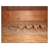 (5) Vintage Set of Plastic Faux Fur Deer