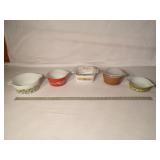 (5) Vintage Pyrex Casserole Dishes