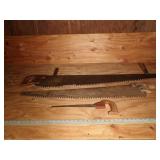 (2) Vintage Crosscut Saws & Keyhole Saw