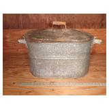 Vintage Galvanized Boiler with Lid