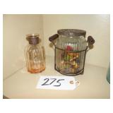 Vintage glass potpourri jar, other jar
