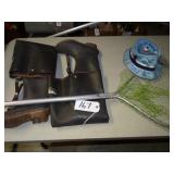 Itasca size 9 waders (some patches), fishing net a