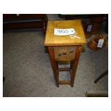 Decorative pine cone stand 1-drawer 9x9x30tall