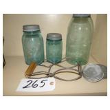 Green Ball canning jars w/ zinc lid:  Half gal, qu