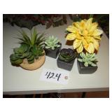 Assorted small artificial succulent plants