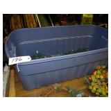 Large tote of asst Christmas lights, seasonal dï¿½co