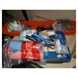 Assorted painting and wall papering supplies