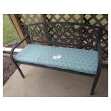 4' wide metal patio bench