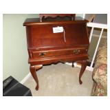 Cherry secretary slant front desk Queen Ann style